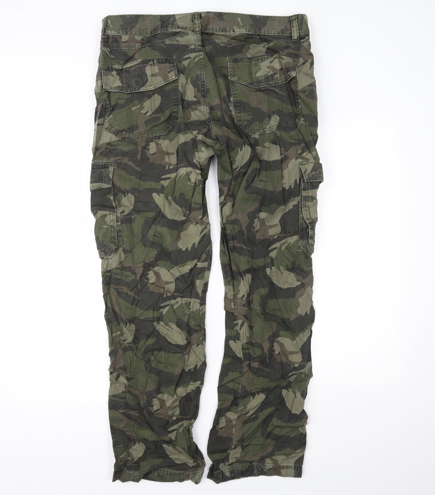 George Womens Green Camouflage  Cargo Trousers Size 38 L34 in