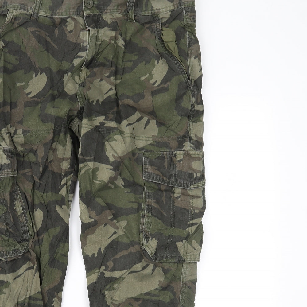 George Womens Green Camouflage  Cargo Trousers Size 38 L34 in