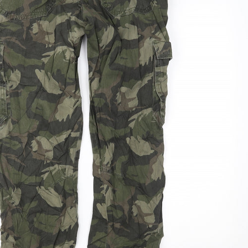 George Womens Green Camouflage  Cargo Trousers Size 38 L34 in