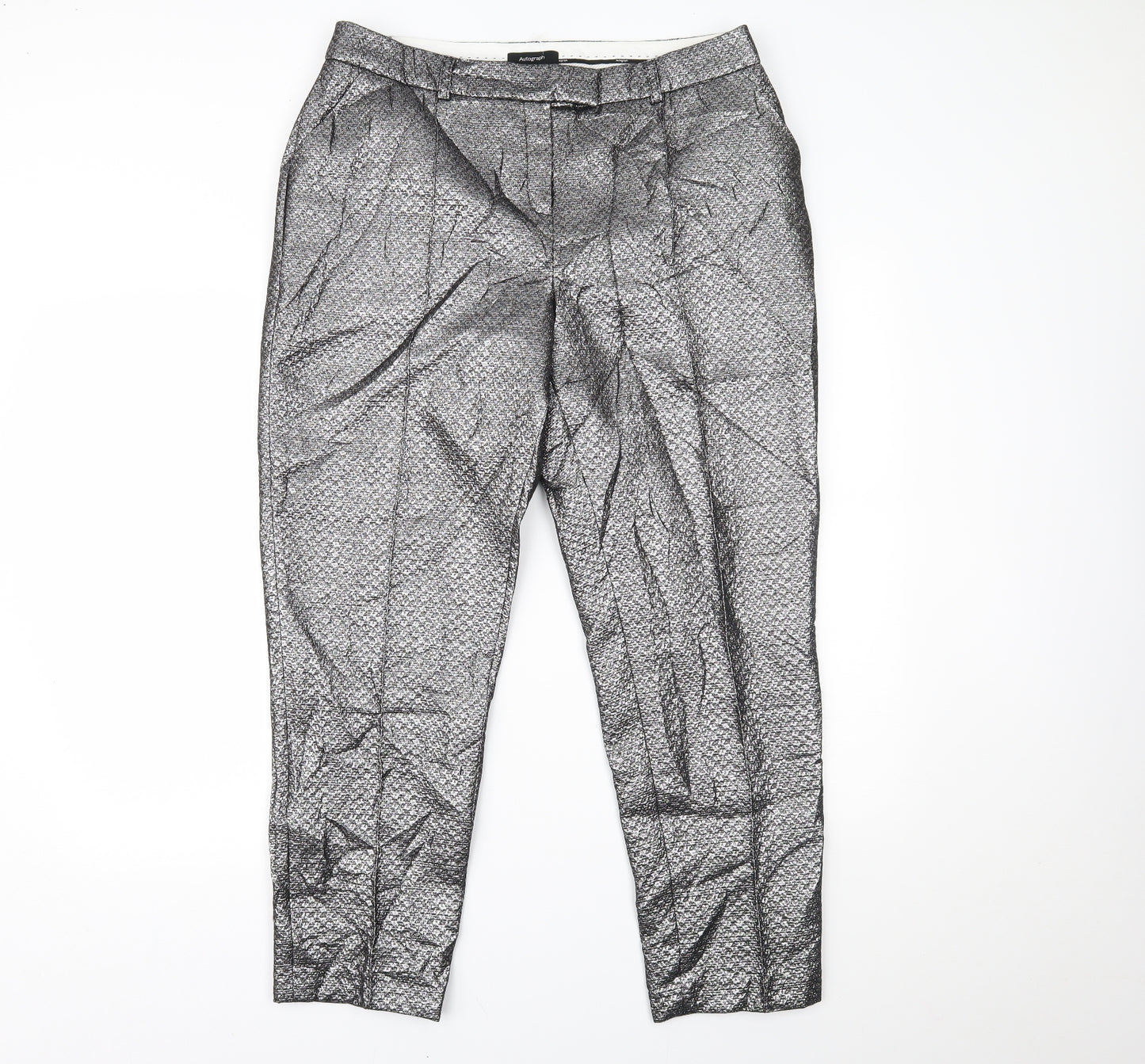 Autograph Womens Silver   Trousers  Size 14 L27 in