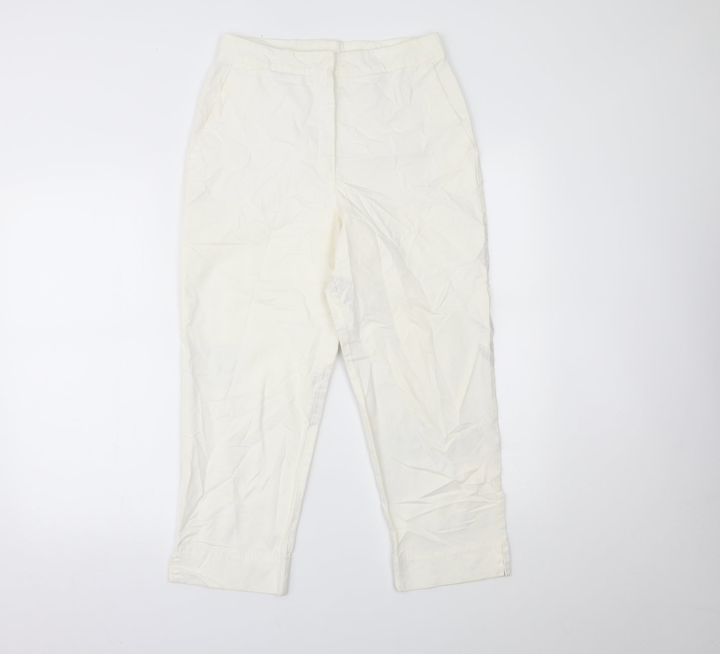 Lakeland Womens Ivory   Cropped Trousers Size 12 L21 in