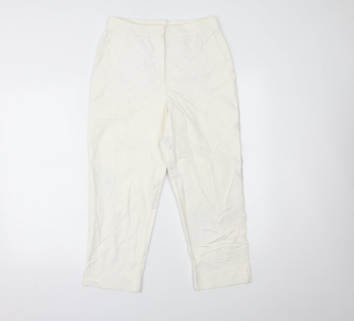 Lakeland Womens Ivory Cropped Trousers Size 12 L21 in