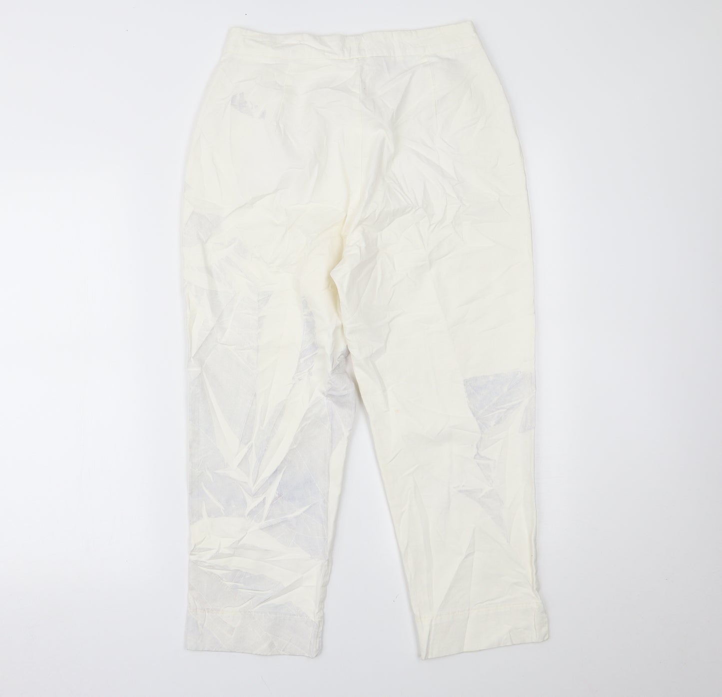 Lakeland Womens Ivory   Cropped Trousers Size 12 L21 in