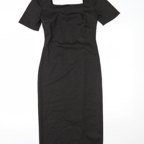 nexr Womens Brown Houndstooth  Pencil Dress  Size 6