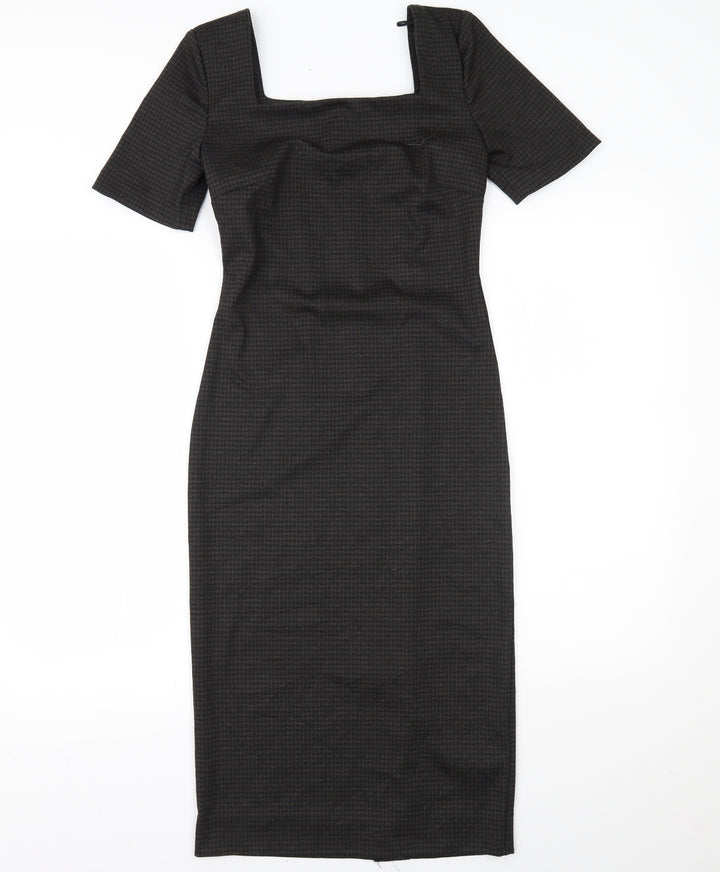 nexr Womens Brown Houndstooth  Pencil Dress  Size 6