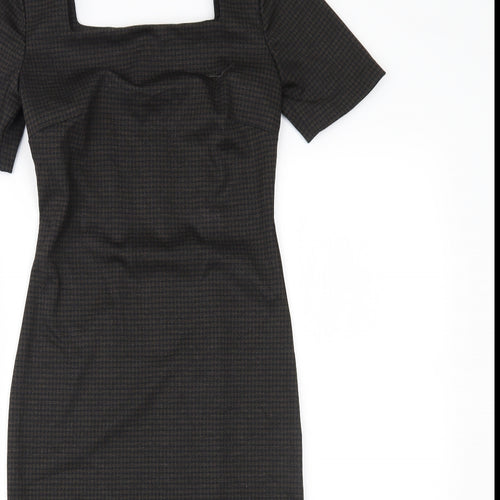 nexr Womens Brown Houndstooth  Pencil Dress  Size 6