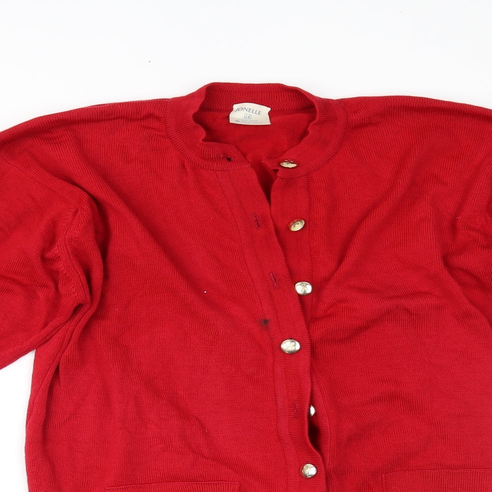 JONELLE Womens Red   Cardigan Jumper Size 14