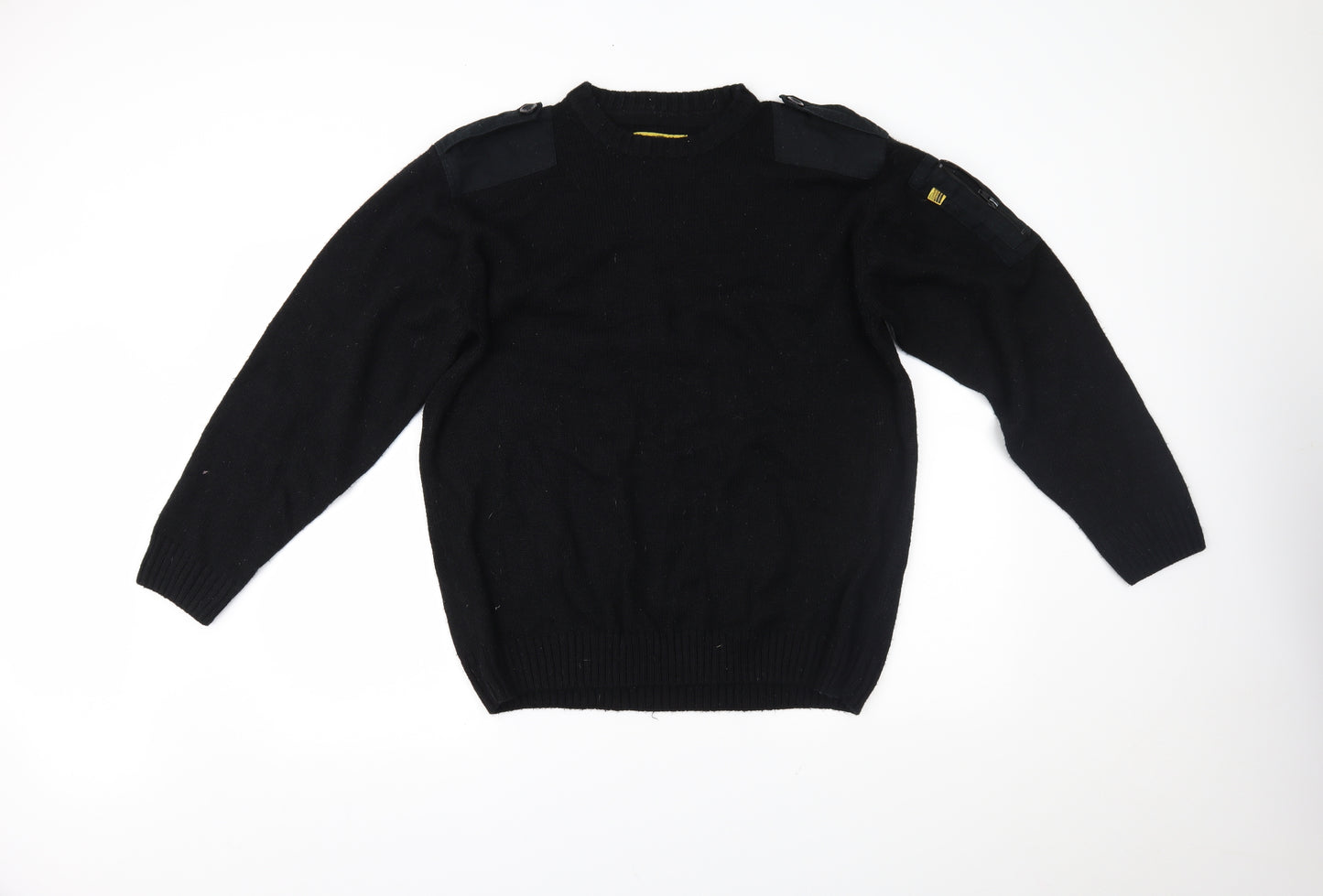 Workwear Mens Black   Henley Jumper Size L