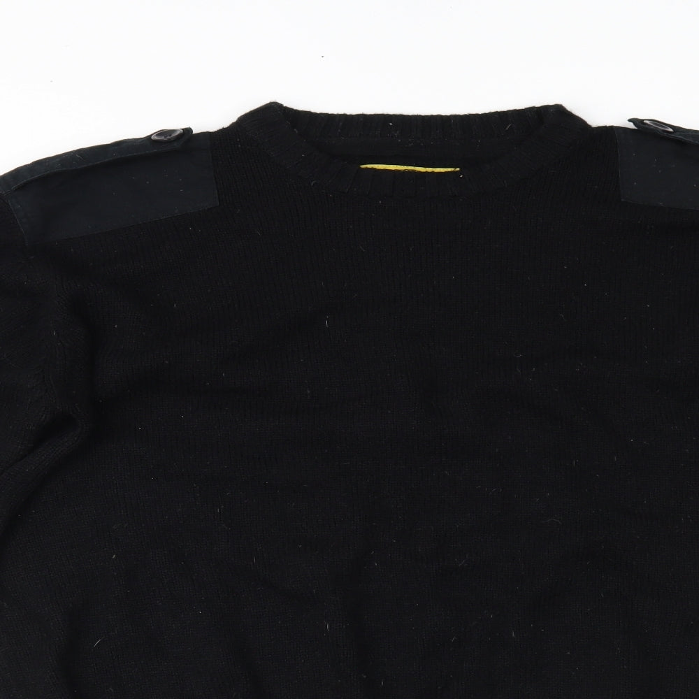 Workwear Mens Black   Henley Jumper Size L
