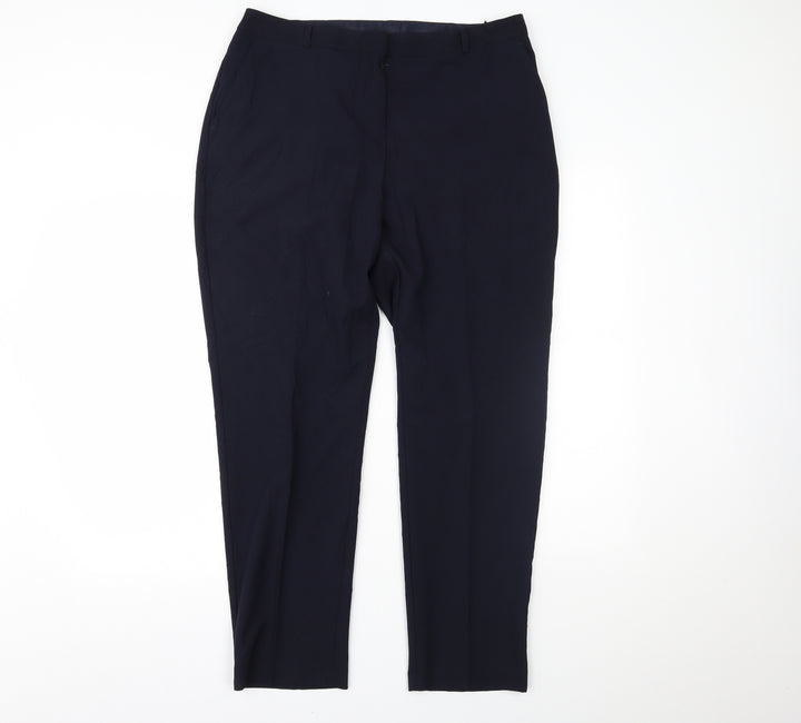 BHS Womens Blue Trousers Size 16 L27 in