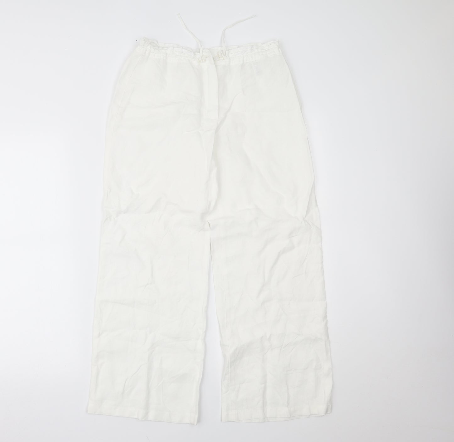 Marks and Spencer Womens White   Trousers  Size 8 L25 in