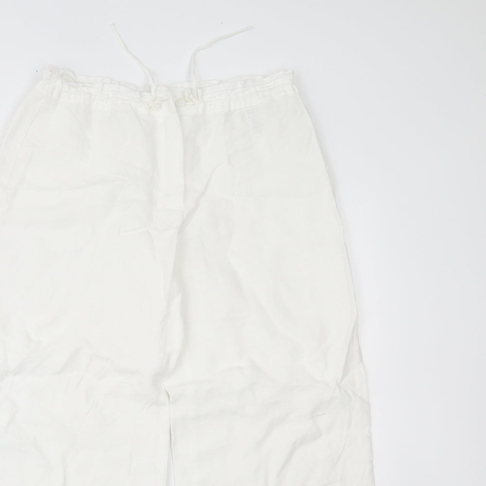 Marks and Spencer Womens White   Trousers  Size 8 L25 in
