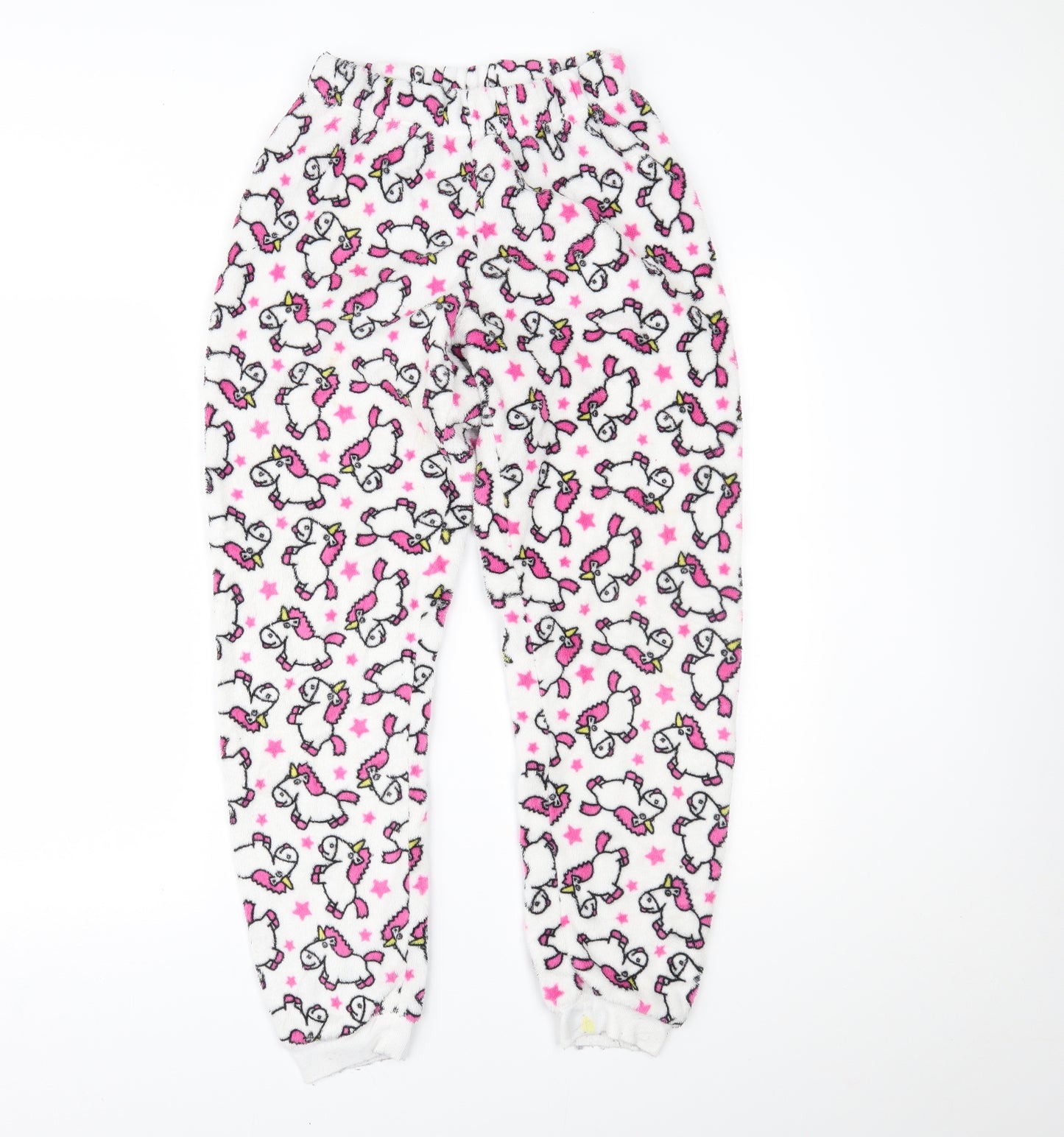 Primark Womens White Solid   Pyjama Pants Size M