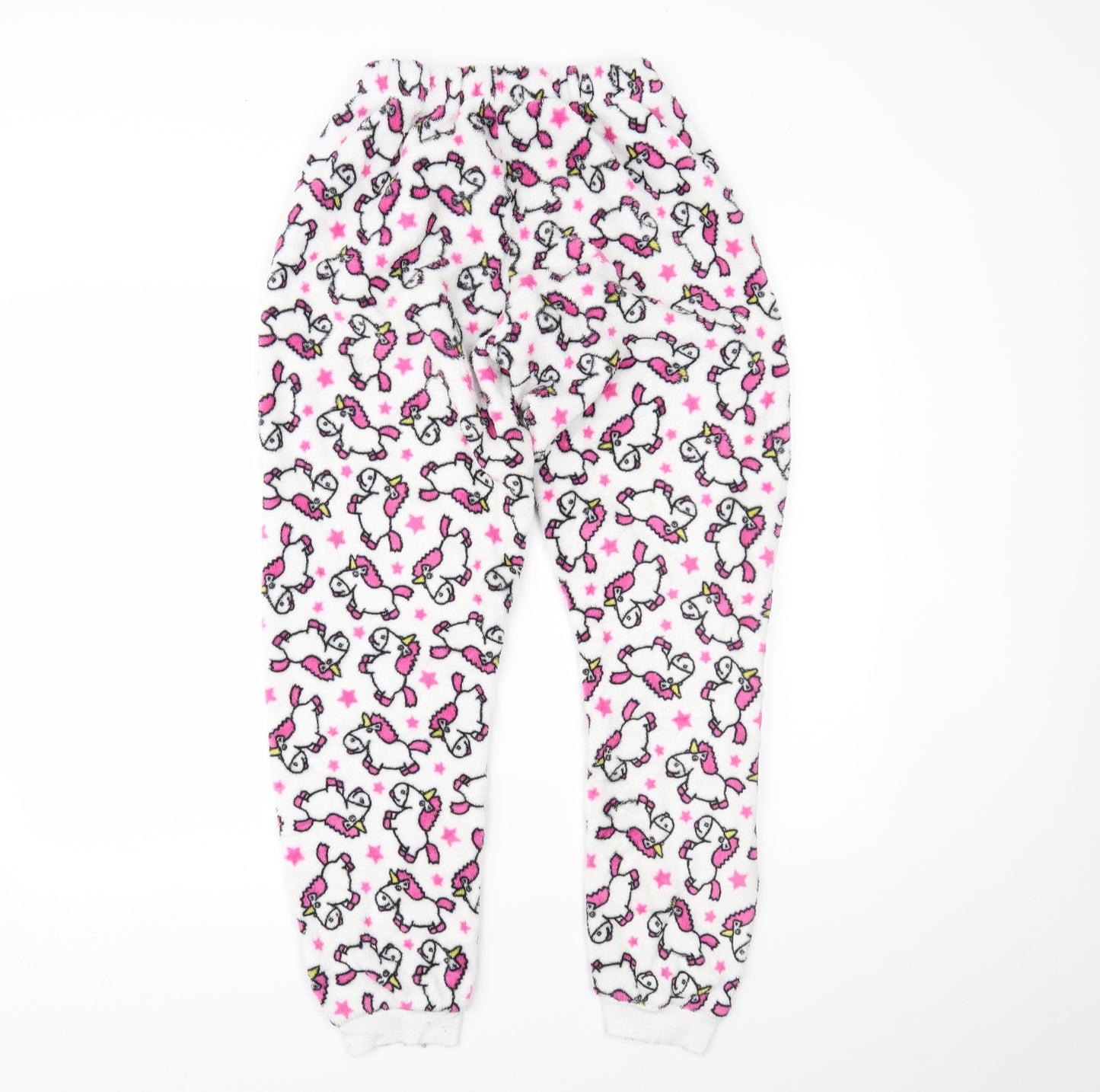 Primark Womens White Solid   Pyjama Pants Size M