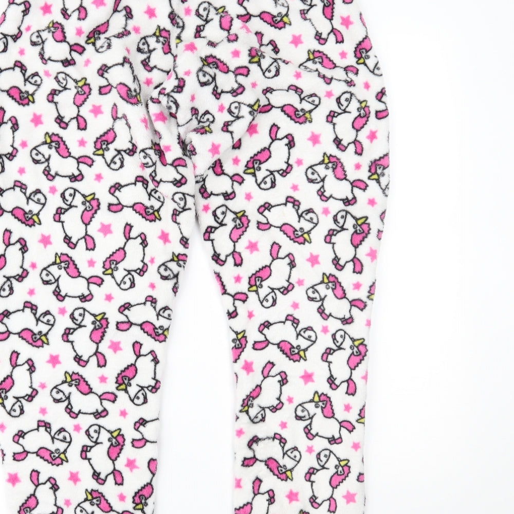 Primark Womens White Solid   Pyjama Pants Size M