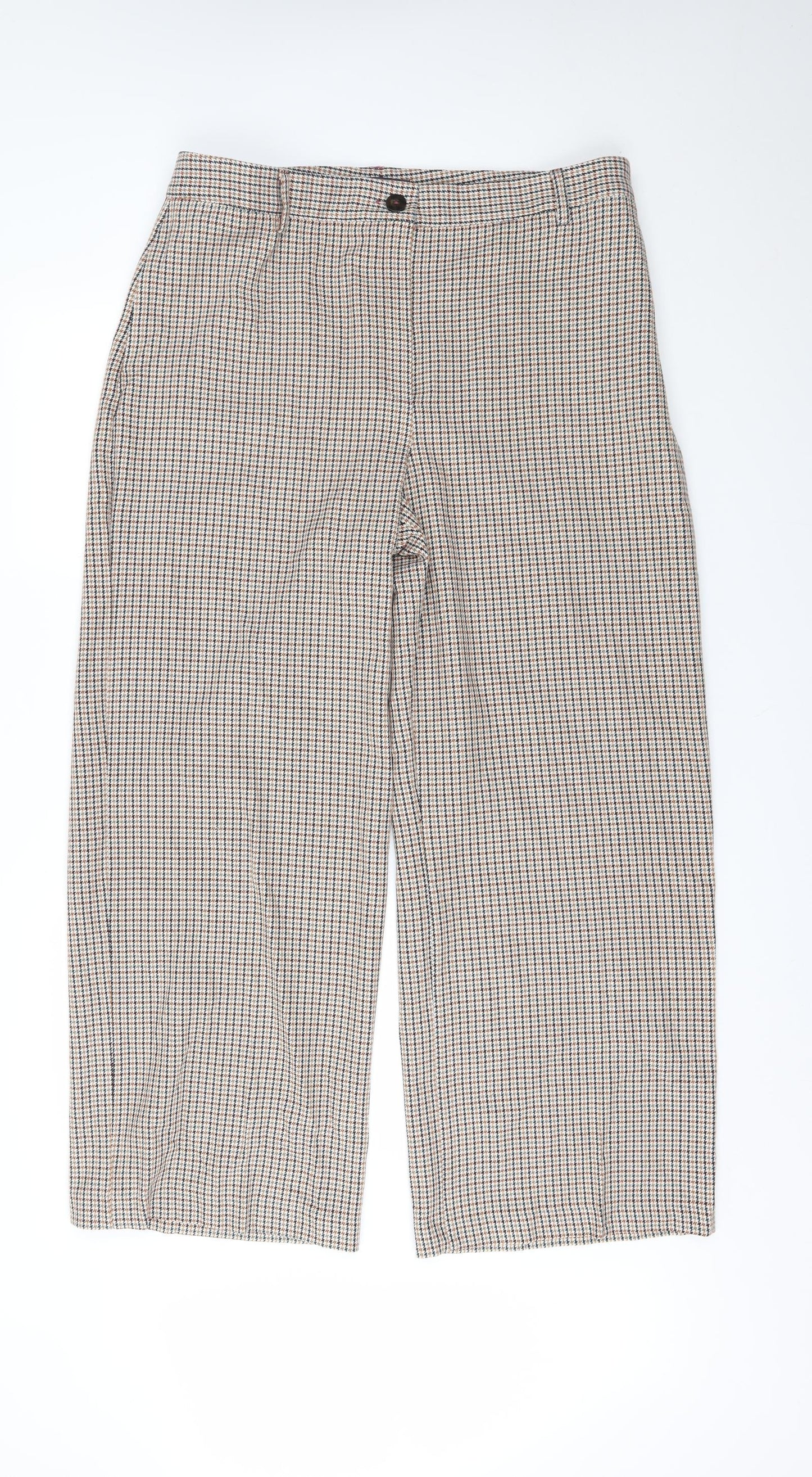 Marks and Spencer Womens Multicoloured Houndstooth  Trousers  Size 18 L28 in