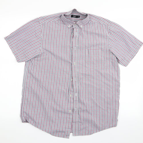 Florence and Fred Mens Red Check   Button-Up Size S