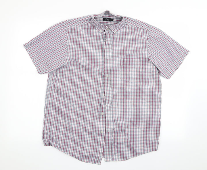 Florence and Fred Mens Red Check   Button-Up Size S