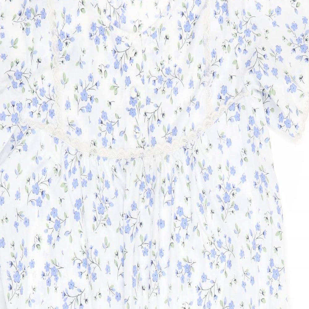 Marlon Womens Blue Floral   Dress Size 10