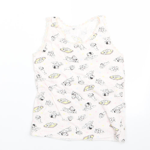 Preworn Girls Pink Animal Print   Pyjama Top Size 7-8 Years  - Dalmations