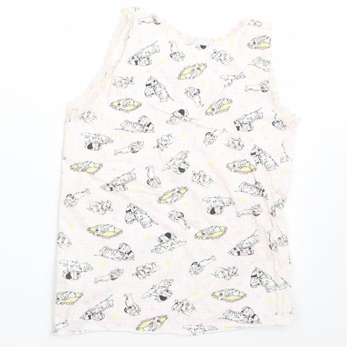 Preworn Girls Pink Animal Print   Pyjama Top Size 7-8 Years  - Dalmations