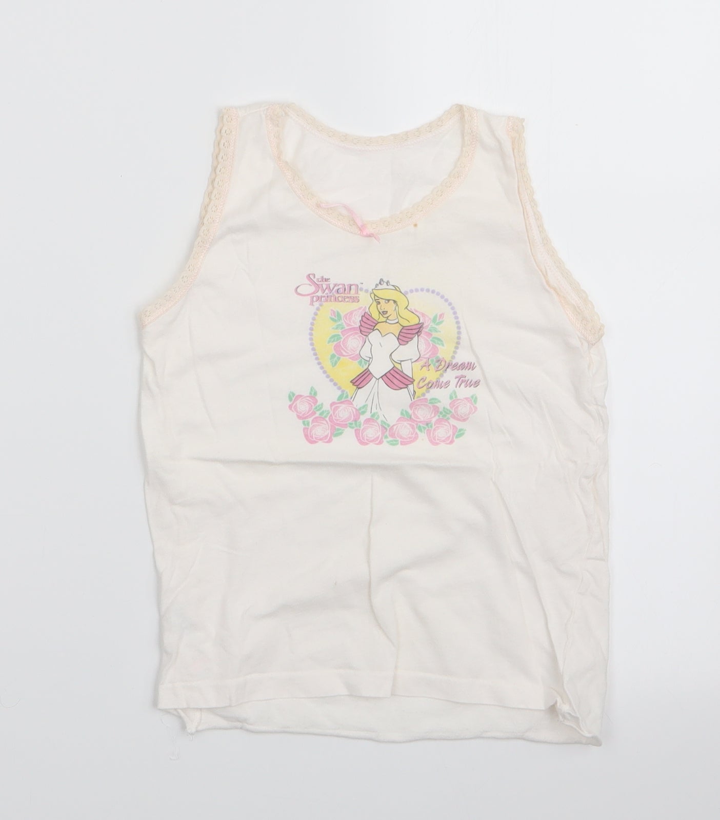 Preworn Girls Pink    Pyjama Top Size 7-8 Years  - The Swan Princess