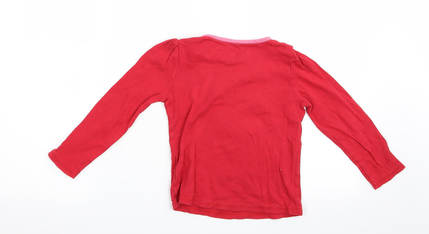 George Girls Red Animal Print   Pyjama Top Size 5-6 Years  - Polar Bear with hat