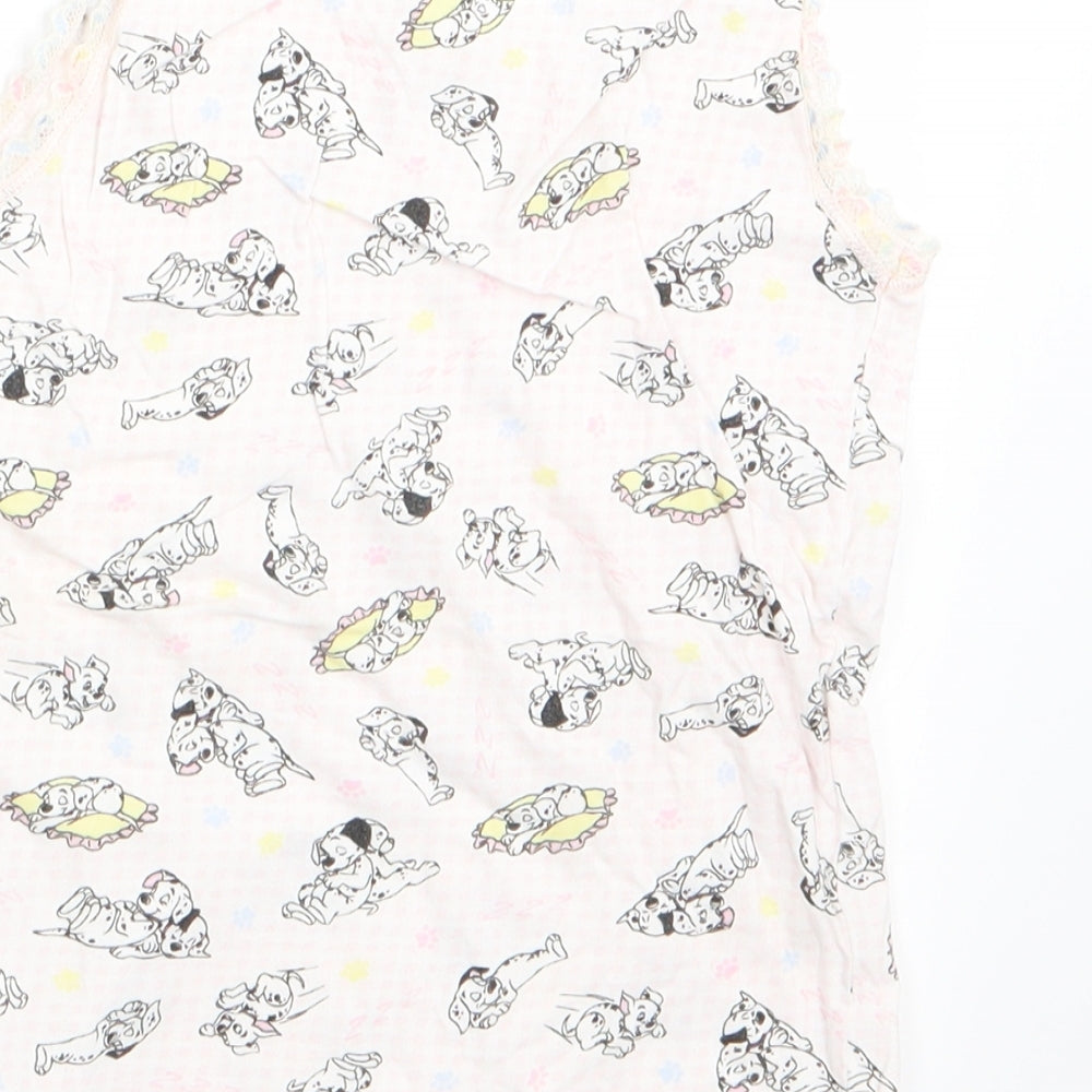Preworn Girls Pink Animal Print   Pyjama Top Size 7-8 Years  - Dalmations