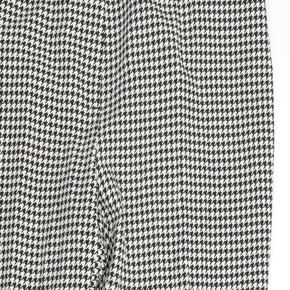 Marks and Spencer Womens Multicoloured Houndstooth  Cropped Trousers Size 16 L26 in