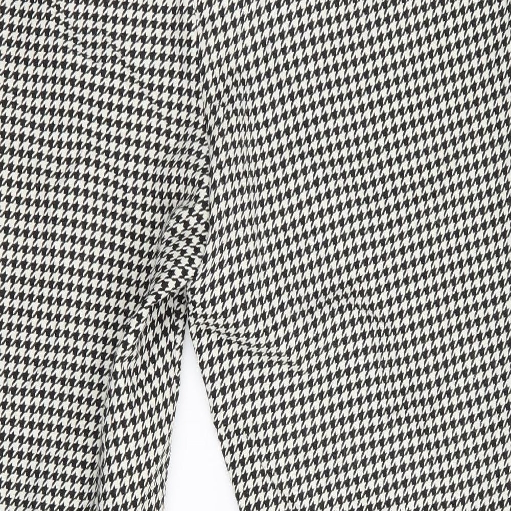 Marks and Spencer Womens Multicoloured Houndstooth  Cropped Trousers Size 16 L26 in