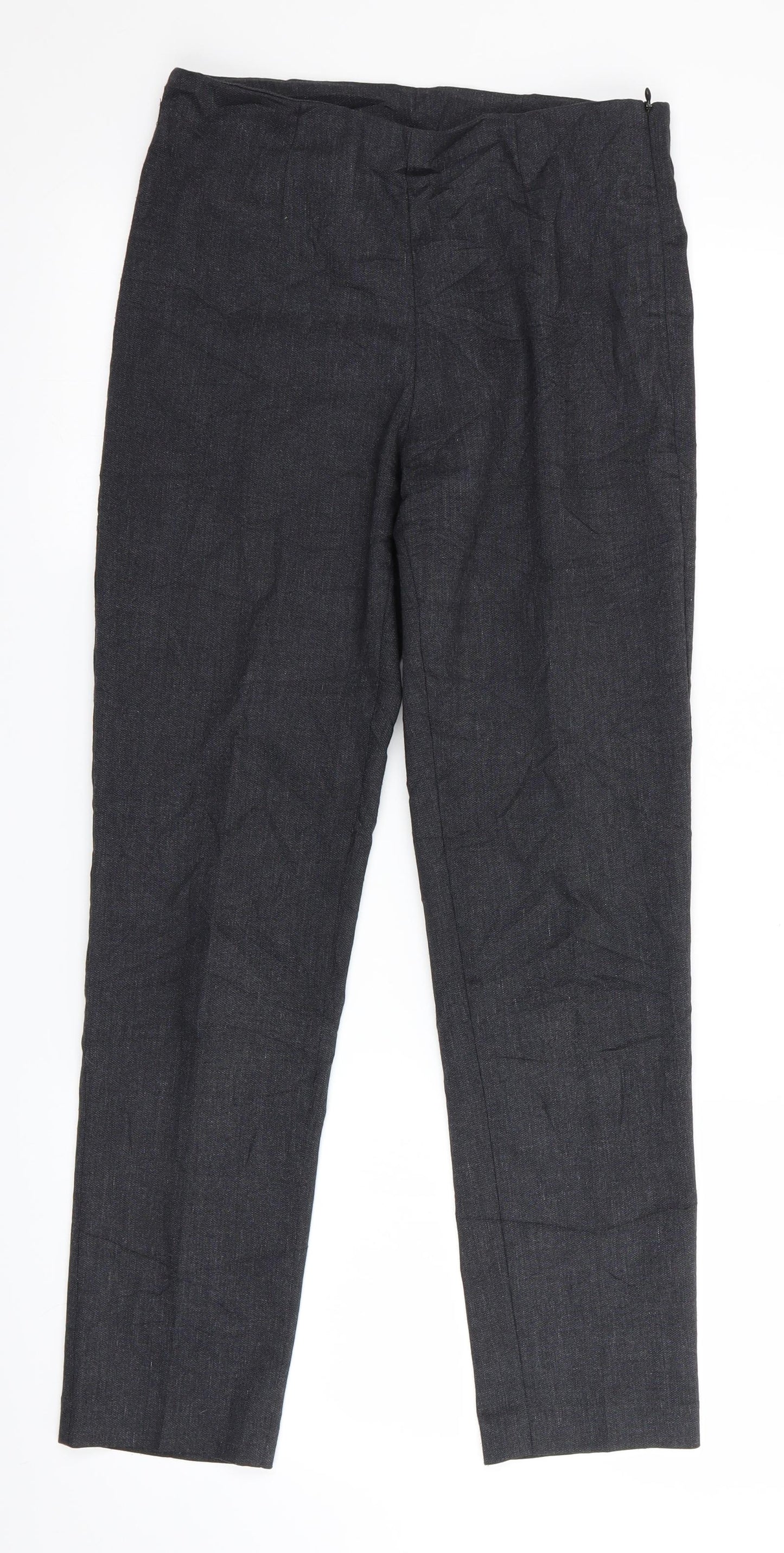 Stile Benetton Womens Grey   Trousers  Size 8 L27 in - Side Zip