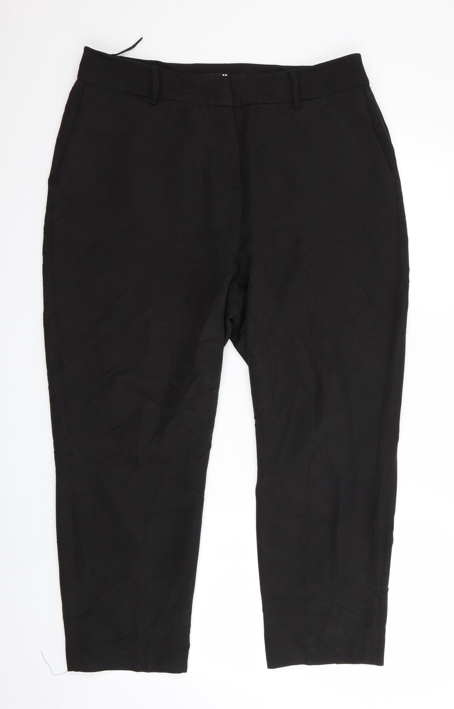 V by Very Womens Black   Cropped Trousers Size 16 L25 in