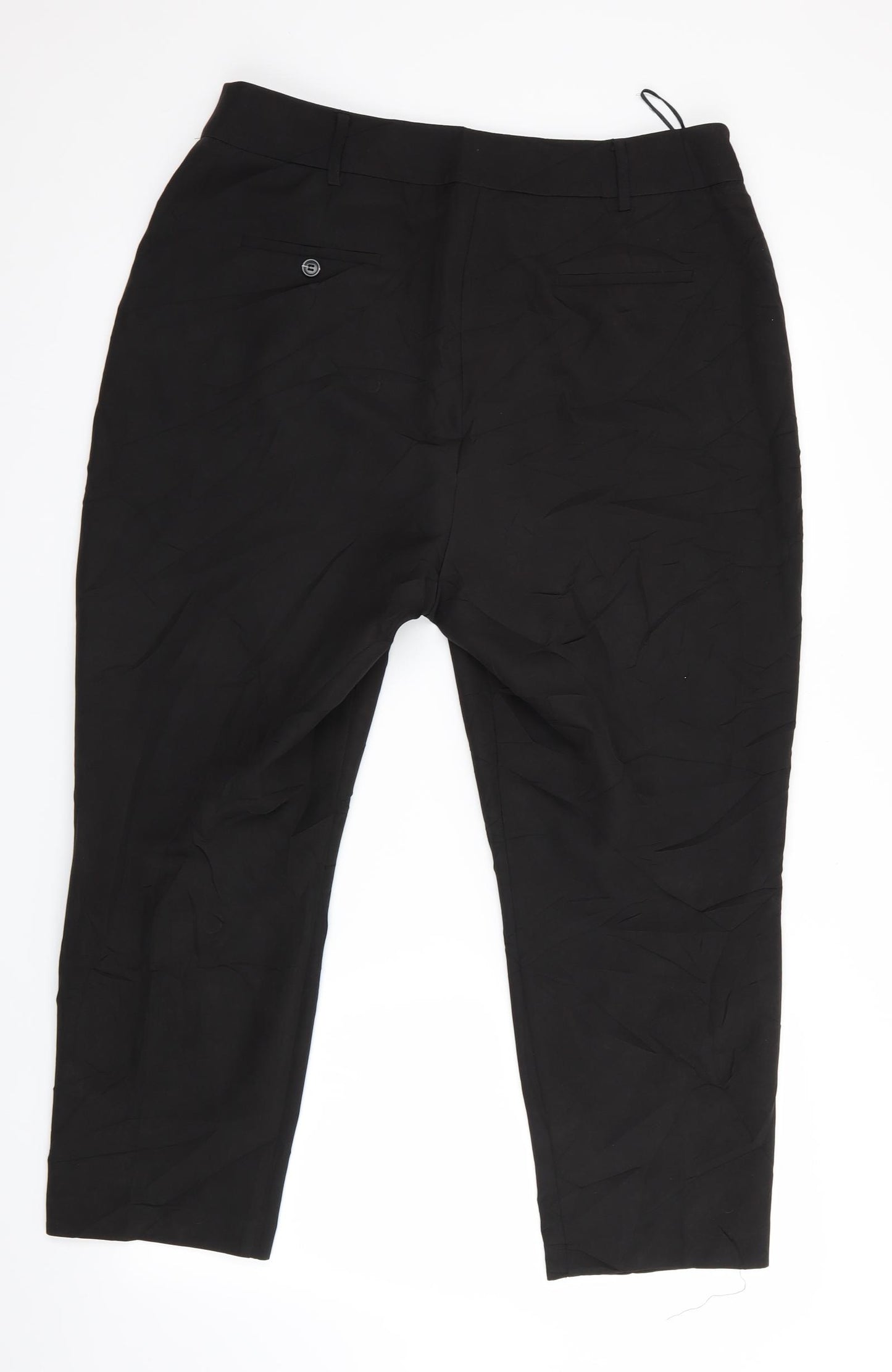 V by Very Womens Black   Cropped Trousers Size 16 L25 in