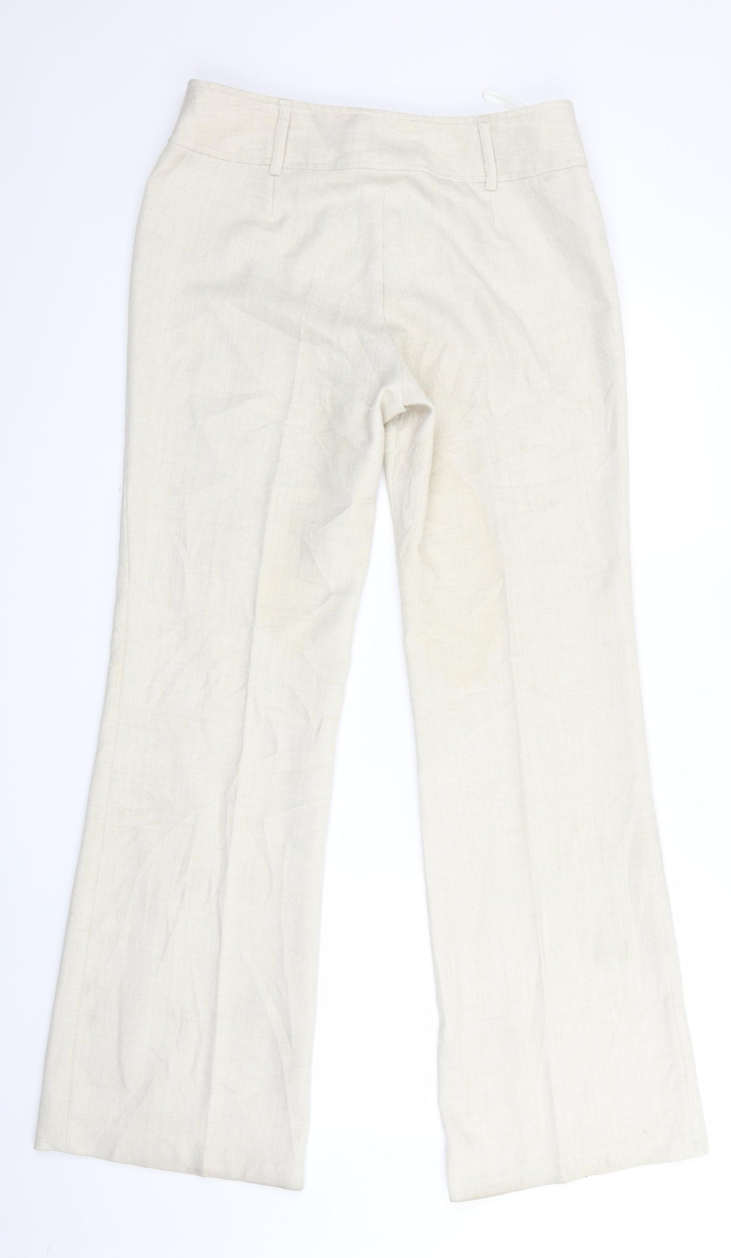 Dorothy Perkins Womens Beige Herringbone  Trousers  Size 12 L32 in