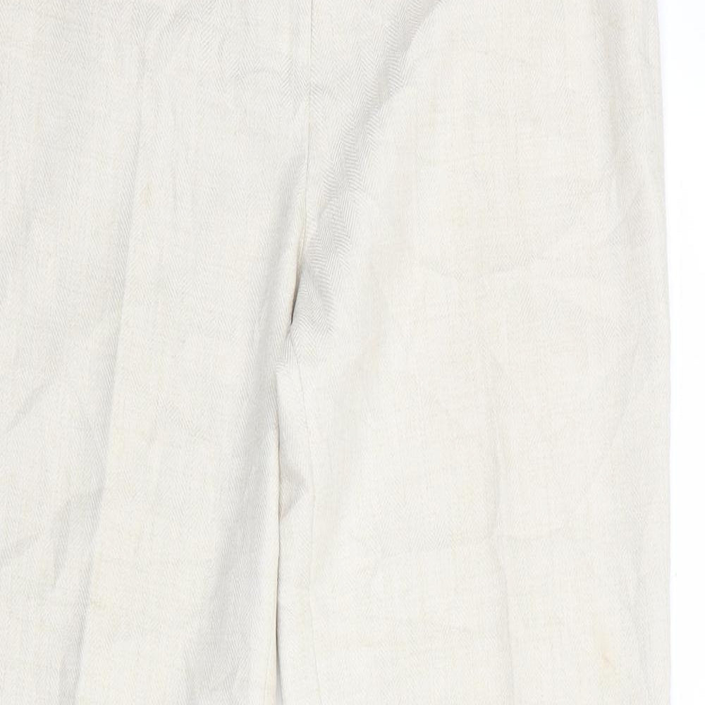 Dorothy Perkins Womens Beige Herringbone  Trousers  Size 12 L32 in