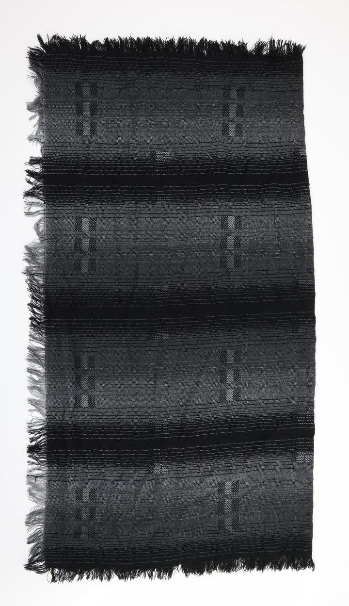 Preworn Womens Black Striped Shawl/Wrap