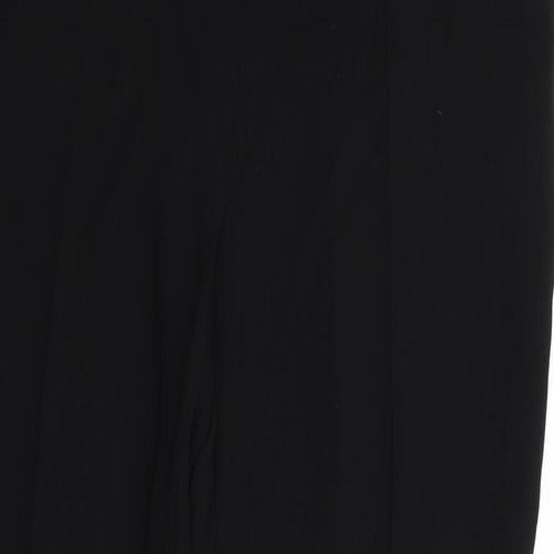 Marks and Spencer Womens Black   Trousers  Size 14 L28 in - Front Button Up no Zip