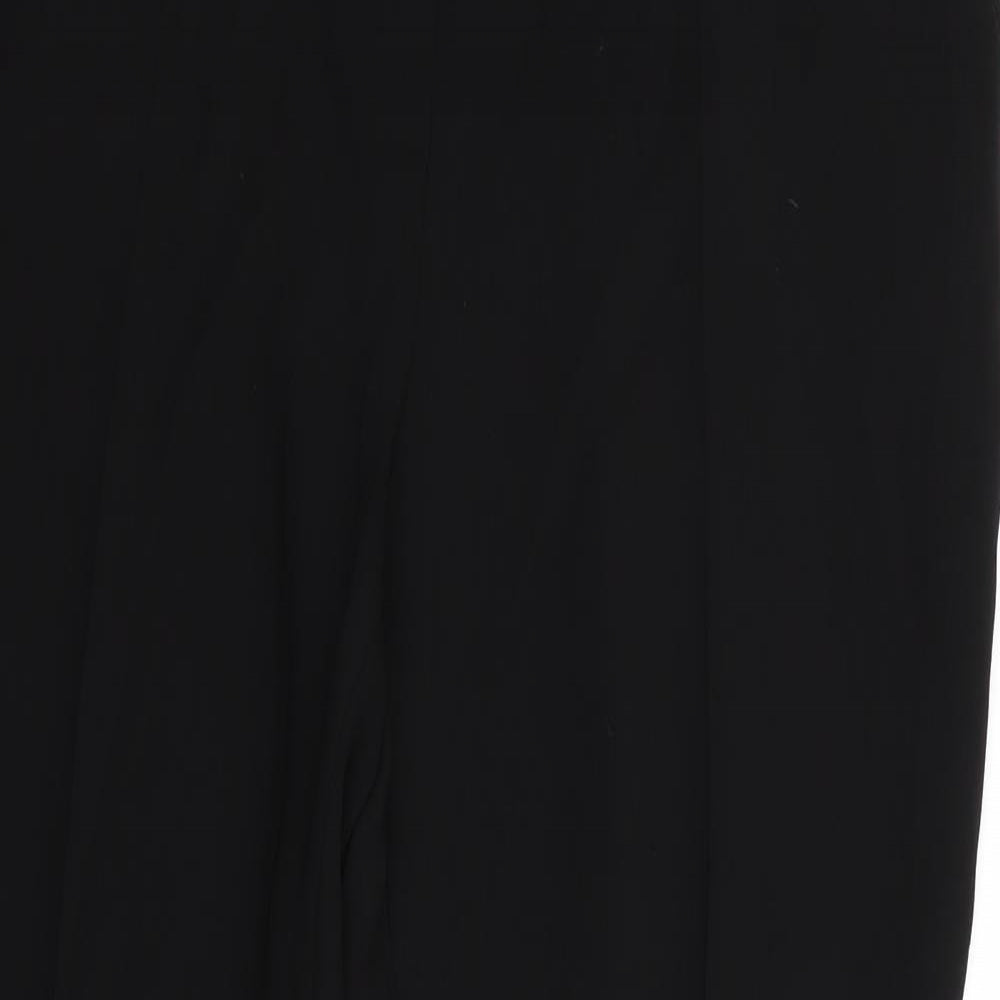 Marks and Spencer Womens Black   Trousers  Size 14 L28 in - Front Button Up no Zip