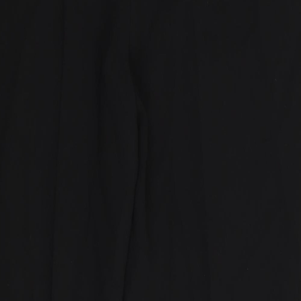 Marks and Spencer Womens Black   Trousers  Size 14 L28 in - Front Button Up no Zip
