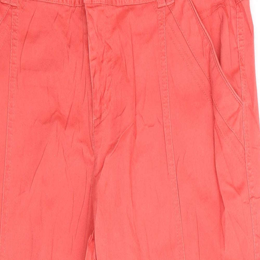 M&Co Womens Orange   Cropped Trousers Size 16 L22 in