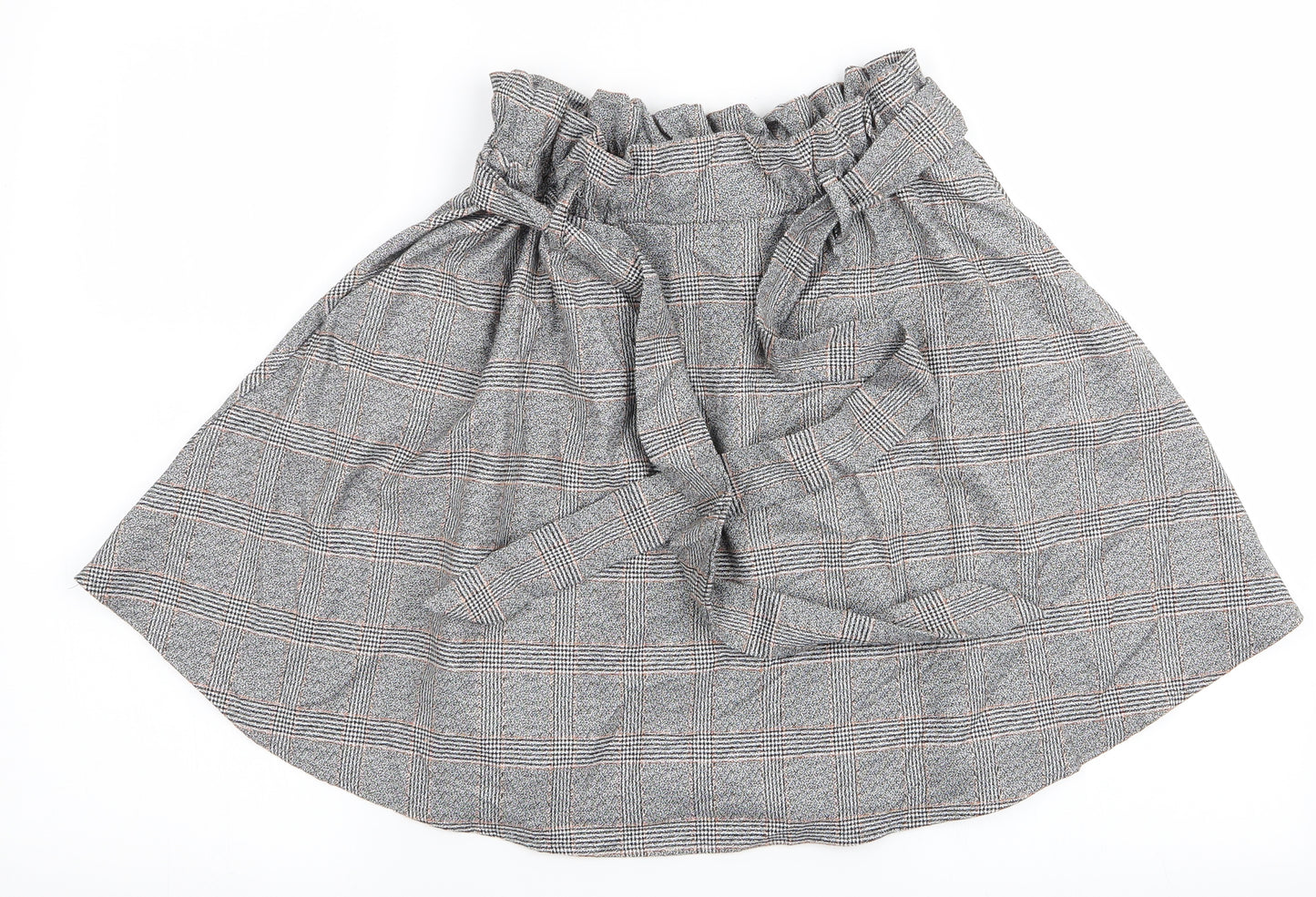 H&M Womens Grey Check  Flare Skirt Size 10