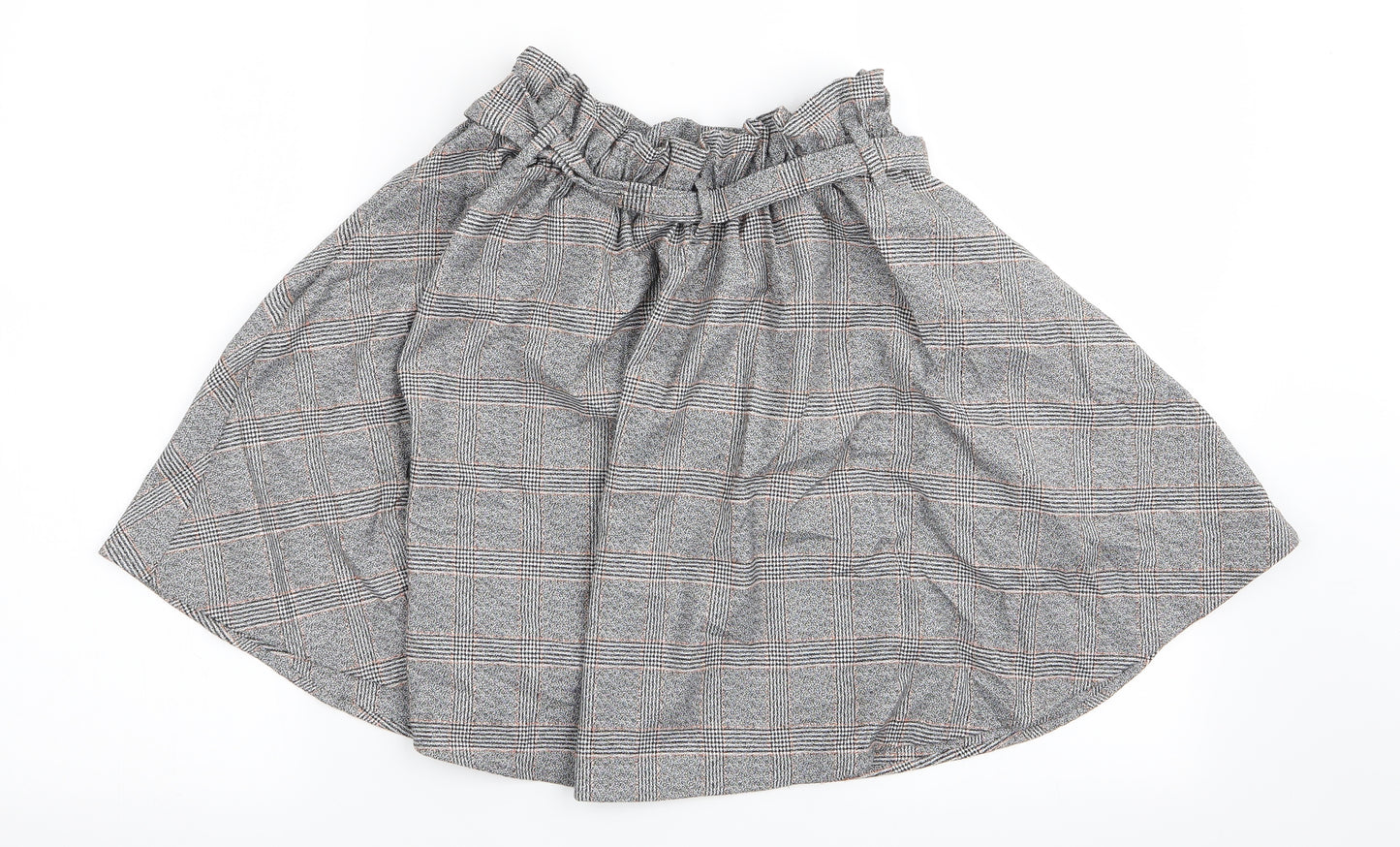 H&M Womens Grey Check  Flare Skirt Size 10