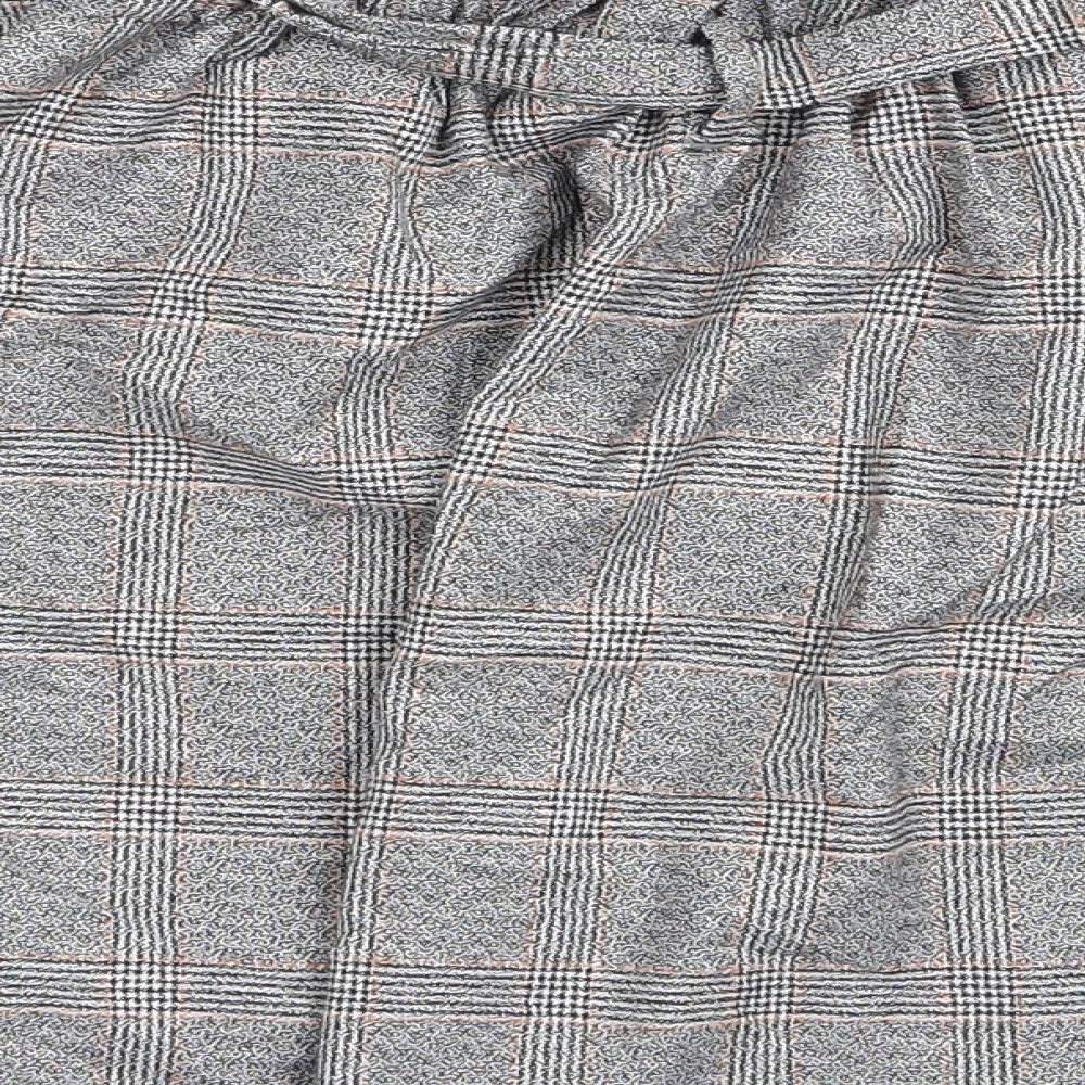 H&M Womens Grey Check  Flare Skirt Size 10