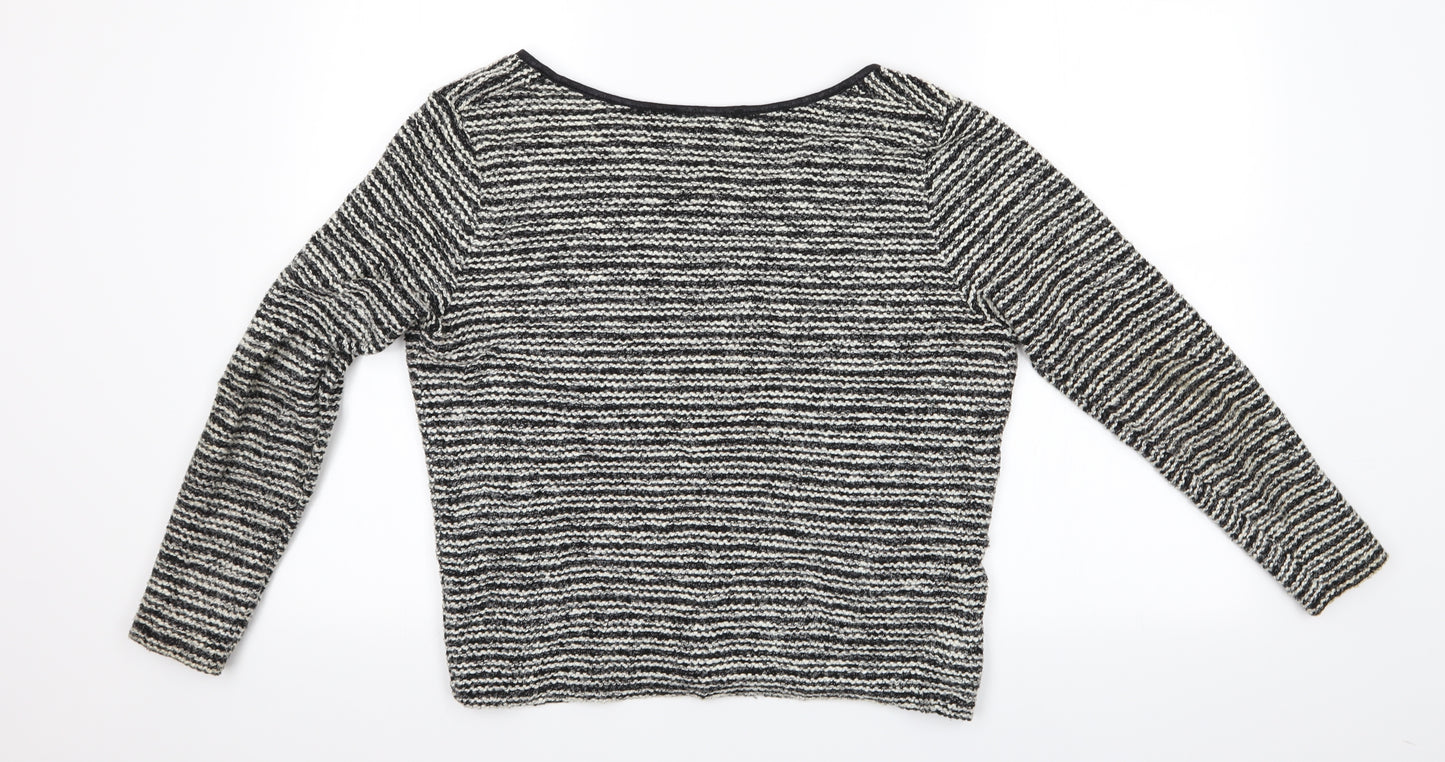 Atmosphere Womens Black Striped  Cardigan Jumper Size M