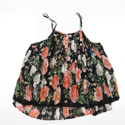 MissKoo Womens Black Floral  Camisole Blouse Size M  - Layered