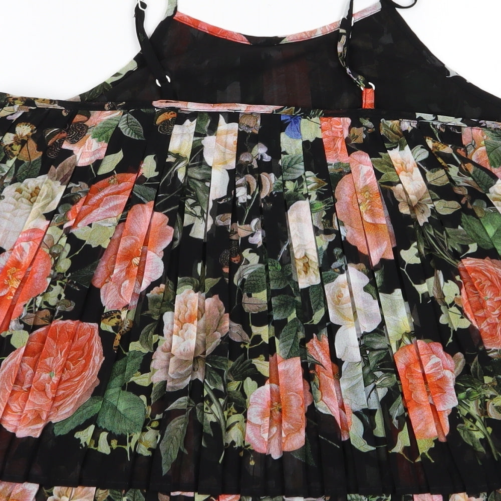 MissKoo Womens Black Floral  Camisole Blouse Size M  - Layered