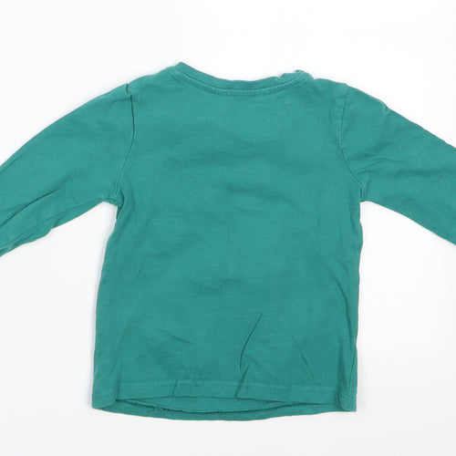 George Girls Green Animal Print  Basic T-Shirt Size 12-18 Months  - Fa La La Lama