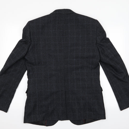 Red Herring Mens Grey Check  Jacket Blazer Size 42