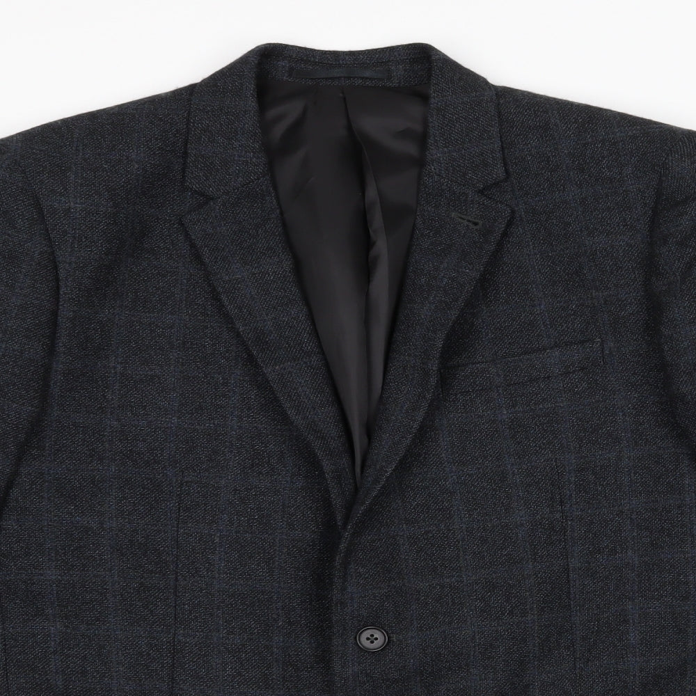 Red Herring Mens Grey Check  Jacket Blazer Size 42