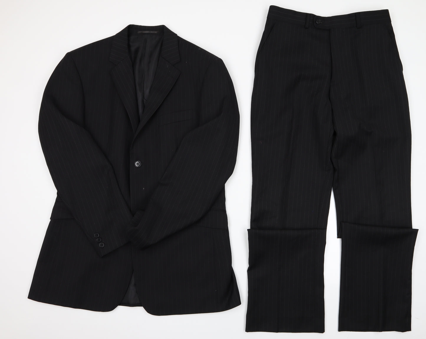 Burton Mens Grey Striped  2 Piece Suit Size 44 L31 in